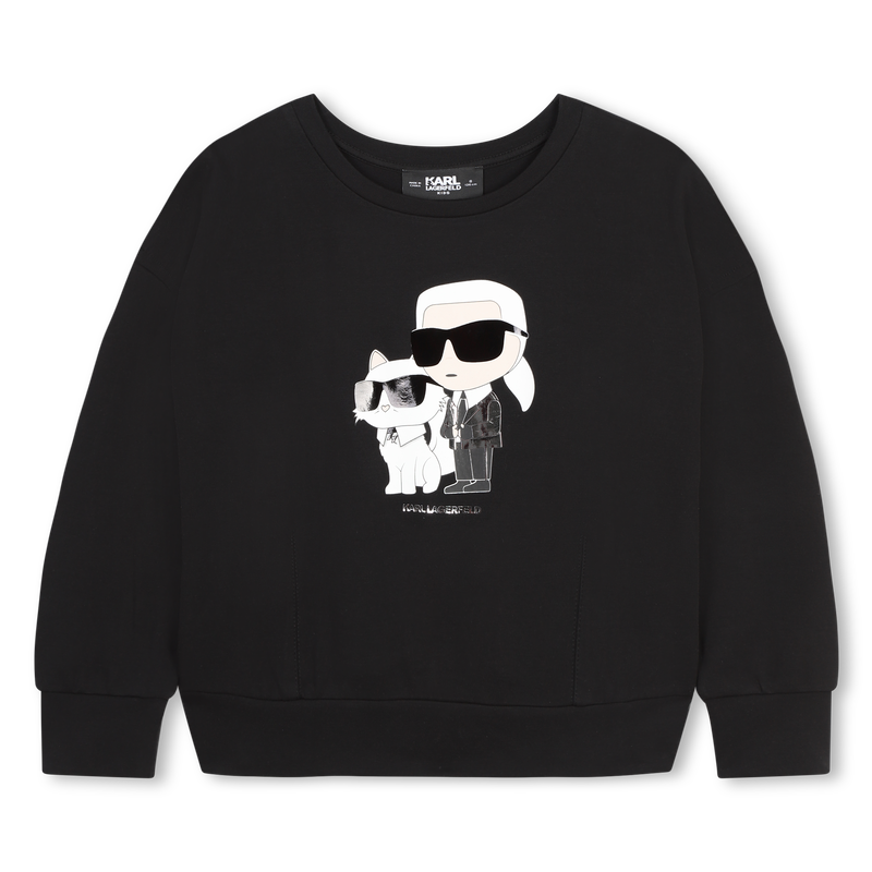 Karl-And-Choupette Graphic Sweatshirt KARL LAGERFELD KIDS 
                        GIRL