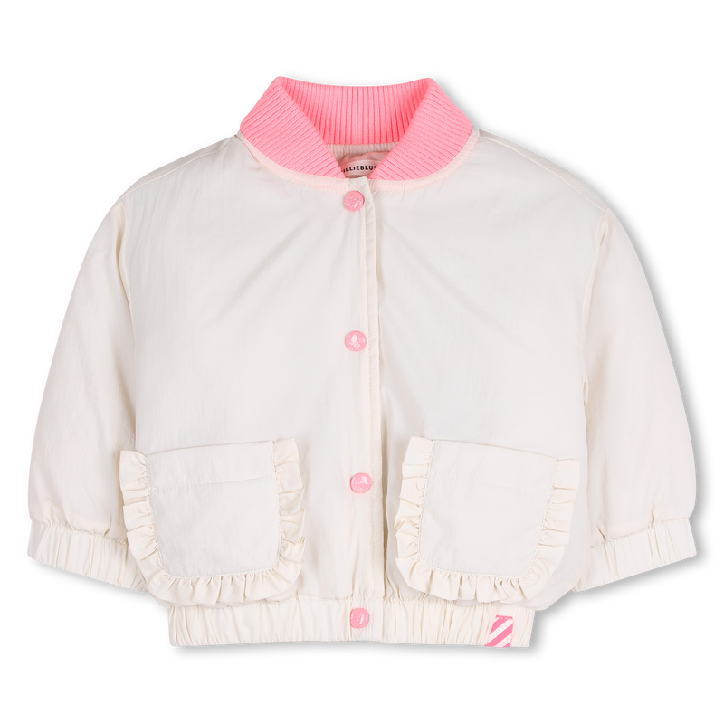 Crinkled Texture Bomber Jacket BILLIEBLUSH 
                        GIRL