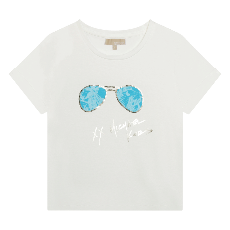 Short-Sleeved Cotton T-Shirt MICHAEL KORS 
                    GIRL