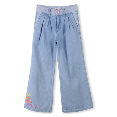 Wide embroidered cotton jeans BILLIEBLUSH GIRL