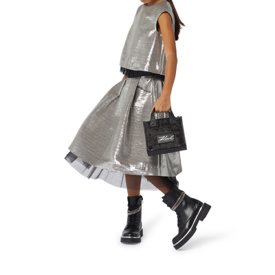 Metallic Midi Skirt KARL LAGERFELD KIDS GIRL