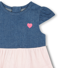 Bi-material dress with ruffles BILLIEBLUSH 
                    GIRL