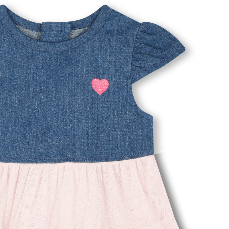 Bi-material dress with ruffles BILLIEBLUSH 
                        GIRL