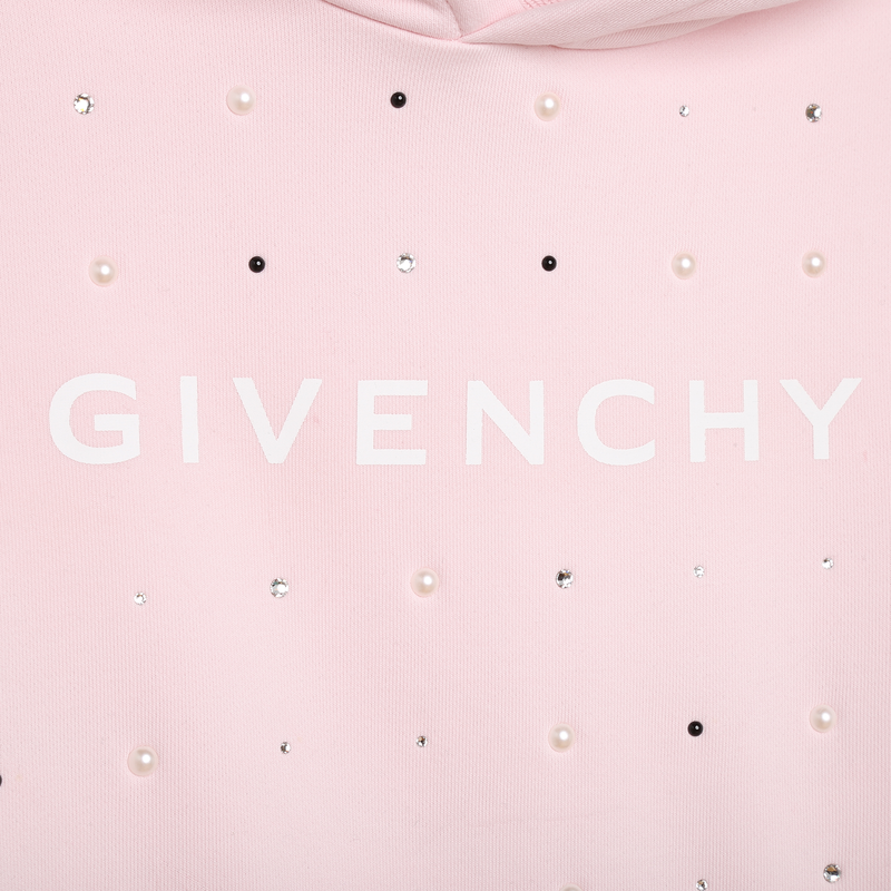 Hooded rhinestone sweatshirt GIVENCHY 
                    GIRL