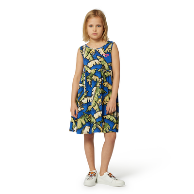 Strappy cotton dress KENZO KIDS GIRL