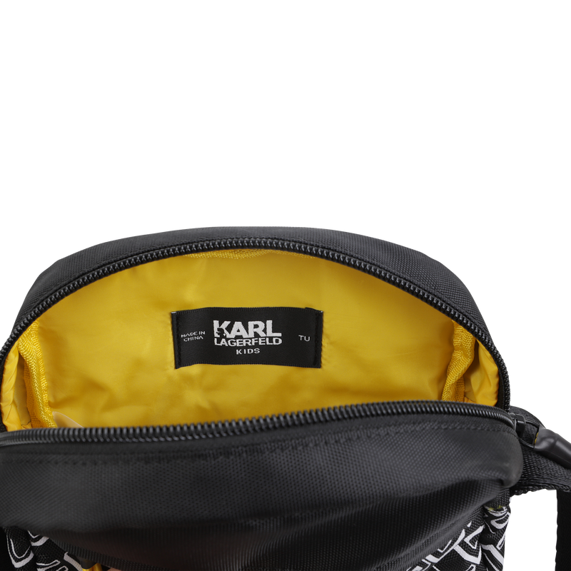 Printed zip up sling bag