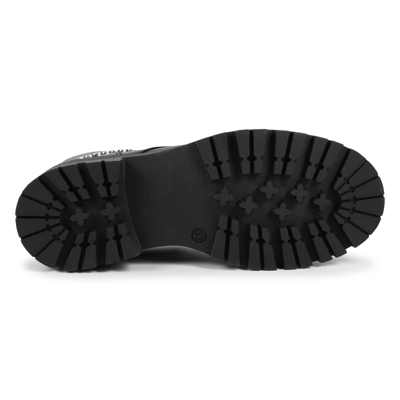 Leather Chain Ankle Boots KARL LAGERFELD KIDS 
                        GIRL