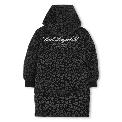 Long hooded down jacket KARL LAGERFELD KIDS GIRL