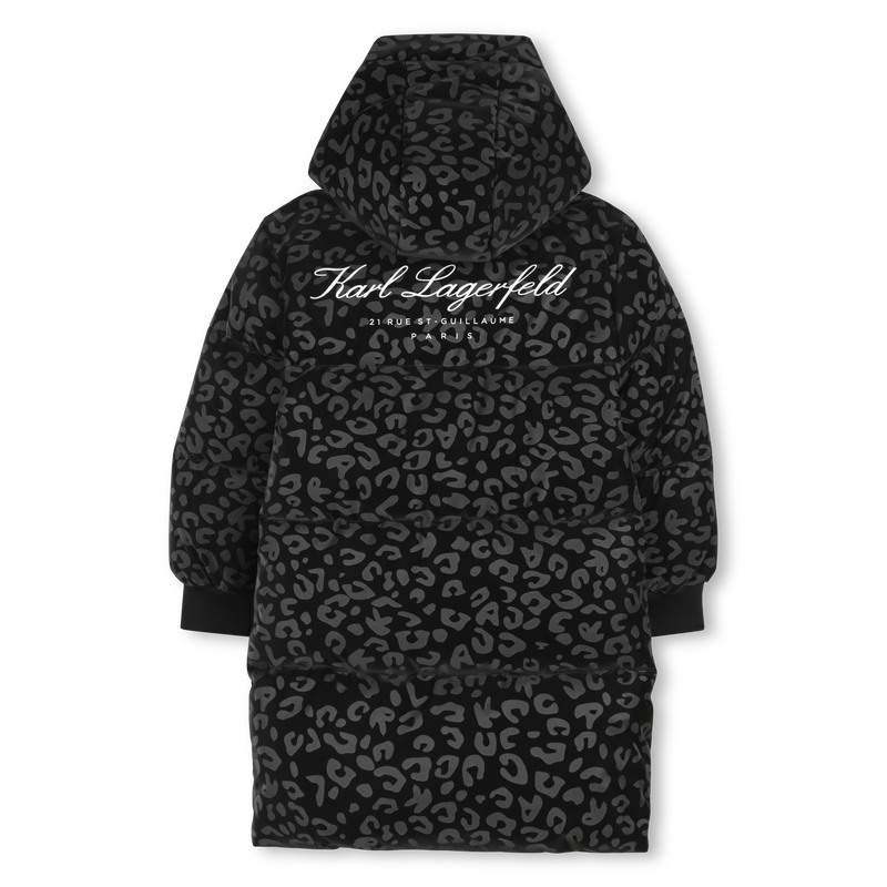 Long hooded down jacket KARL LAGERFELD KIDS 
                        GIRL