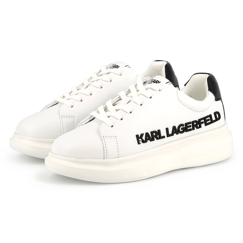 Lace-up leather sneakers KARL LAGERFELD KIDS 
                        UNISEX