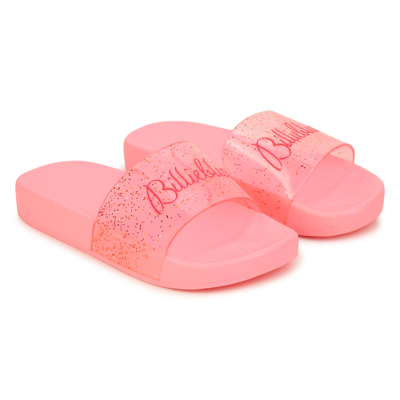 Sequin slide sandals