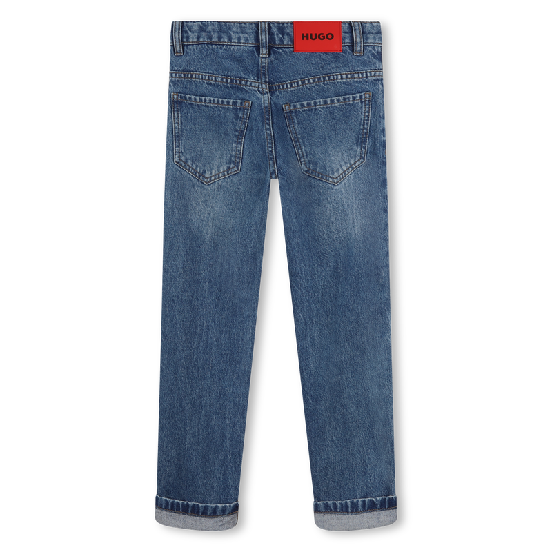 Straight-Cut Cotton Jeans HUGO 
                    BOY
