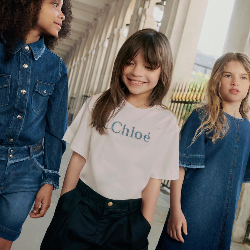 Fringed Collar Denim Shirt CHLOE 
                    GIRL