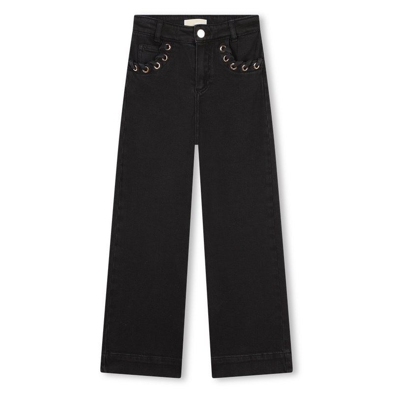 Metal Eyelet Wide-Leg Jeans MICHAEL KORS 
                    GIRL