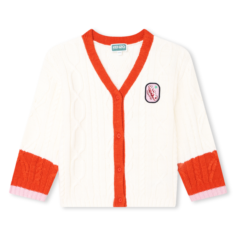 KENZO KIDS Cable knit tricot cardigan