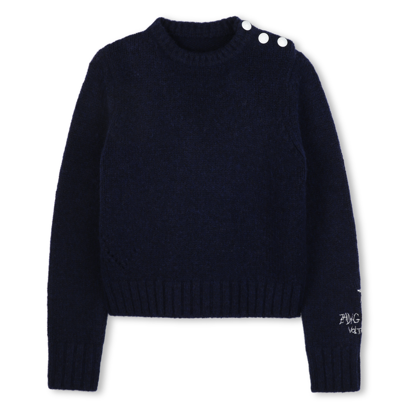 Round sweater with buttoned opening ZADIG & VOLTAIRE 
                        GIRL