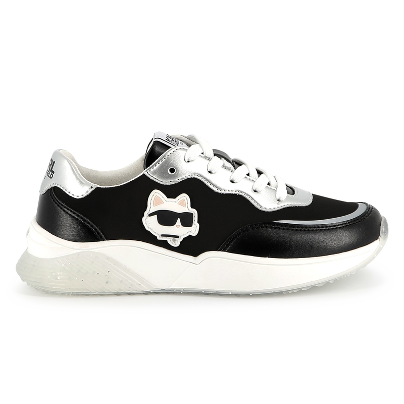 Lace-up sneakers with badge KARL LAGERFELD KIDS 
                        GIRL