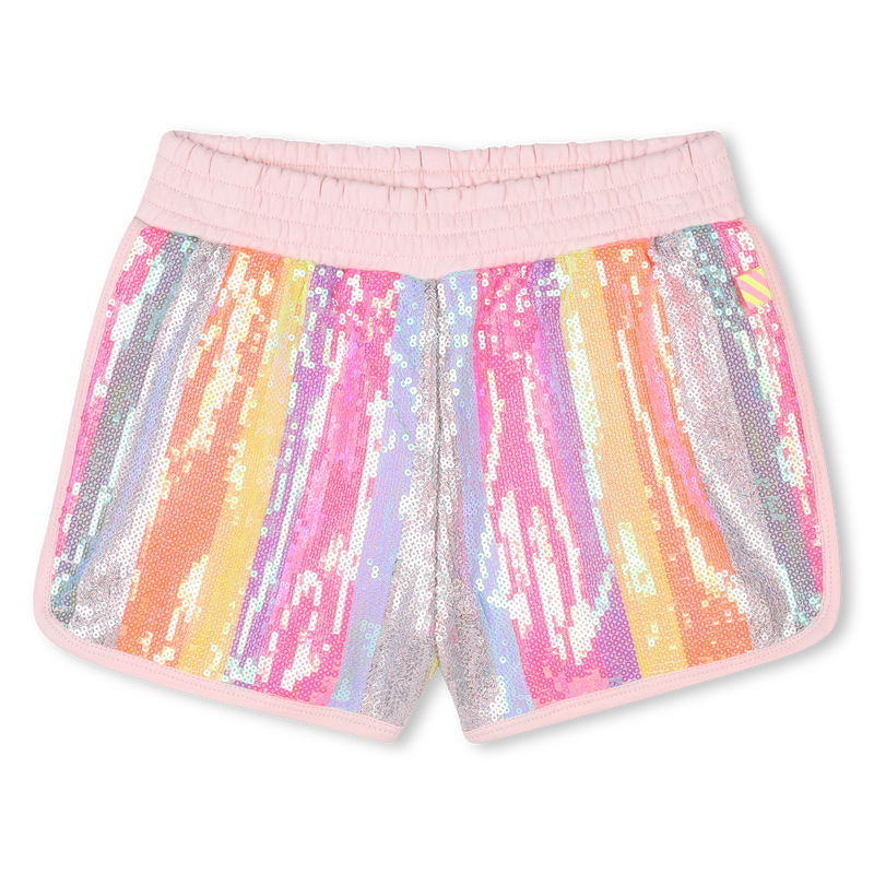 Shorts with sequin stripes