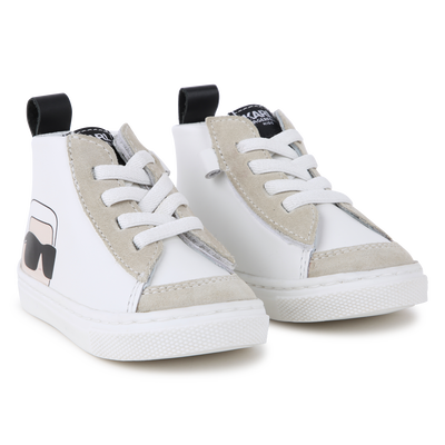 High-Top Leather Sneakers KARL LAGERFELD KIDS UNISEX