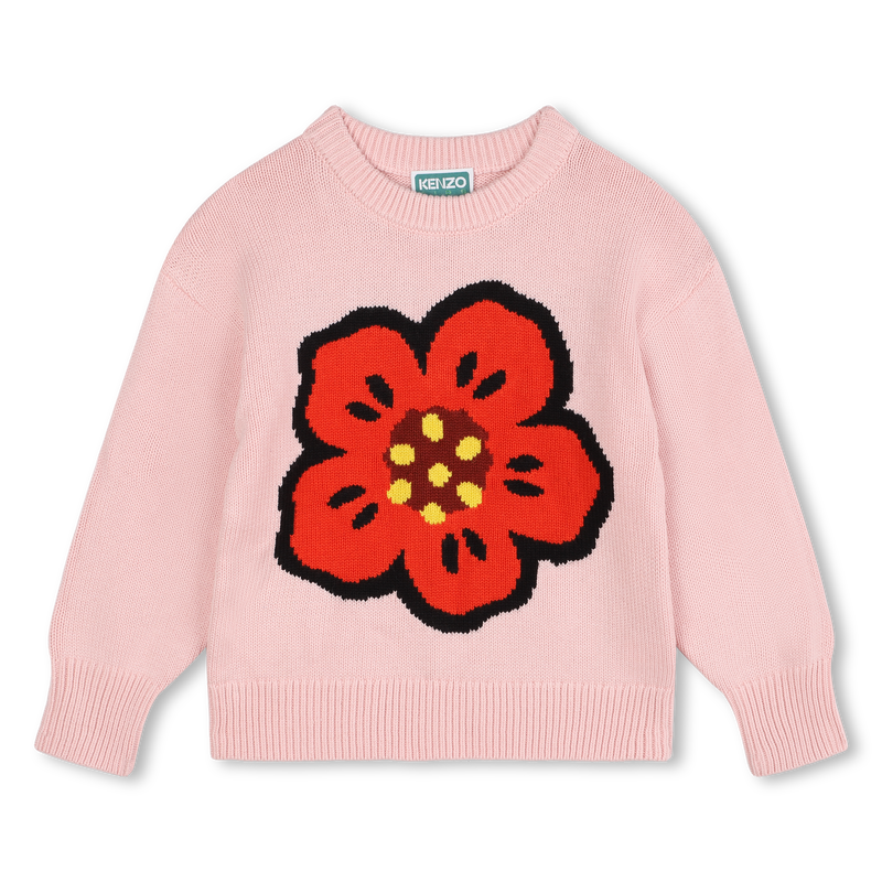 Knitted Flower & Logo Sweater KENZO KIDS 
                    GIRL