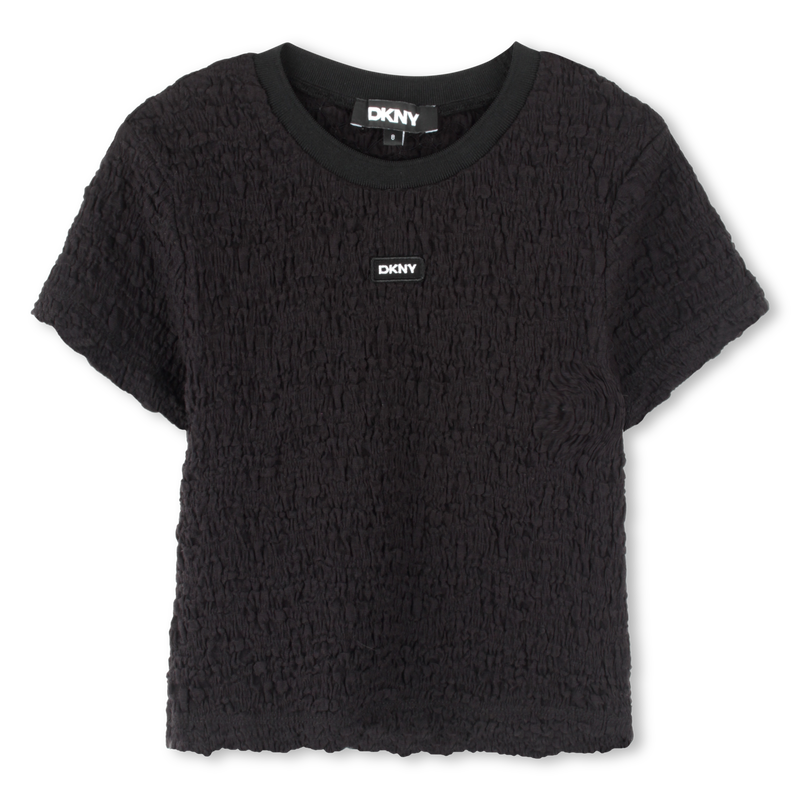 Short-sleeved waffled T-shirt DKNY 
                    GIRL