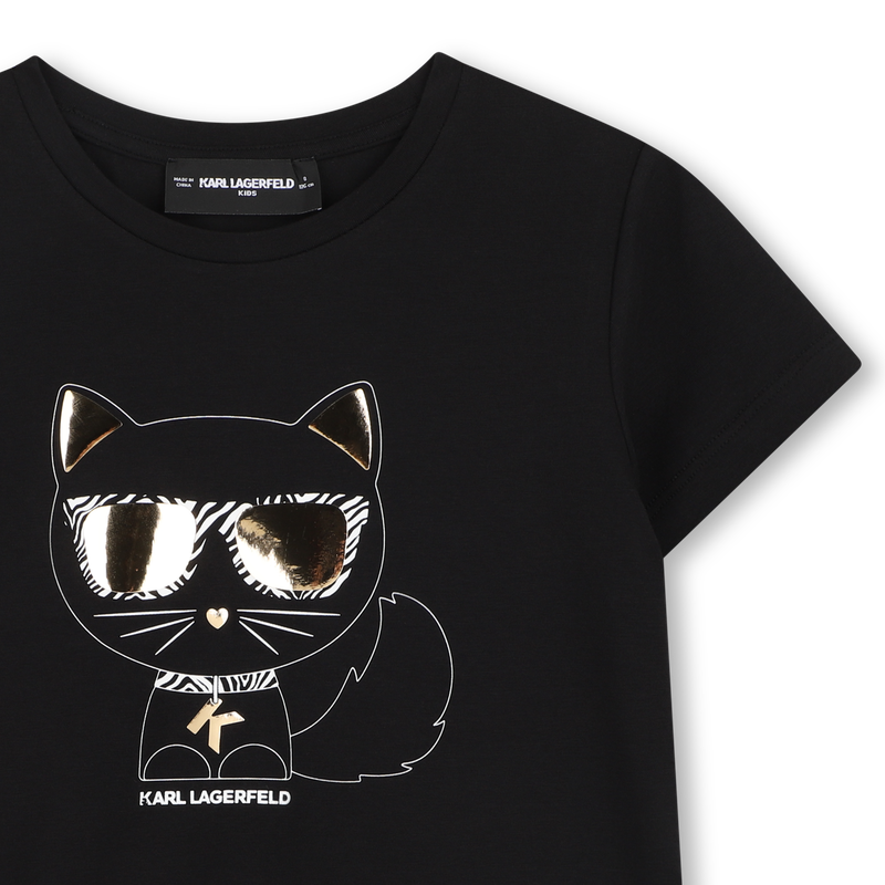 Choupette Print T-Shirt KARL LAGERFELD KIDS 
                        GIRL