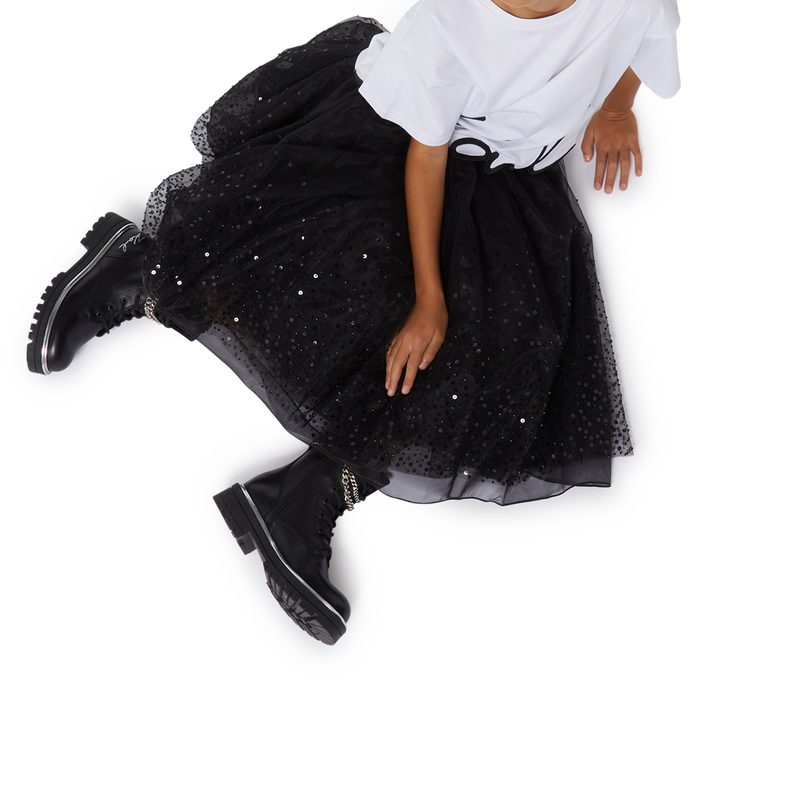 Leather Chain Ankle Boots KARL LAGERFELD KIDS 
                        GIRL