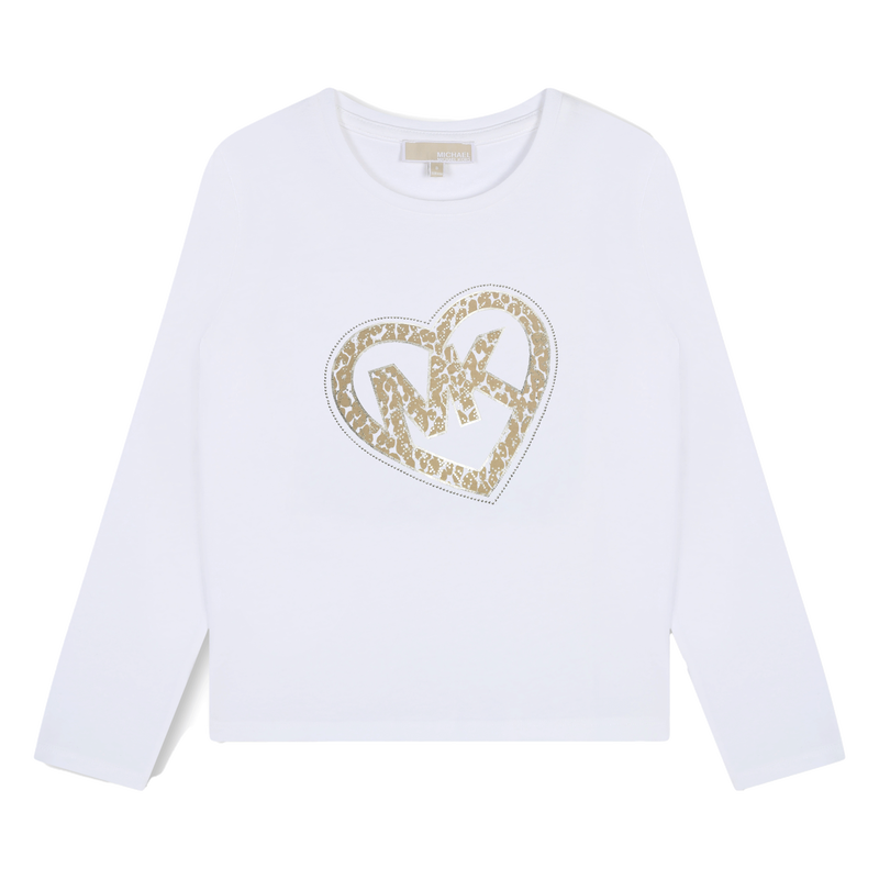 Long-Sleeved Cotton T-Shirt MICHAEL KORS 
                        GIRL