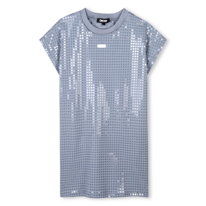 Cotton dress with sequins DKNY 
                    GIRL