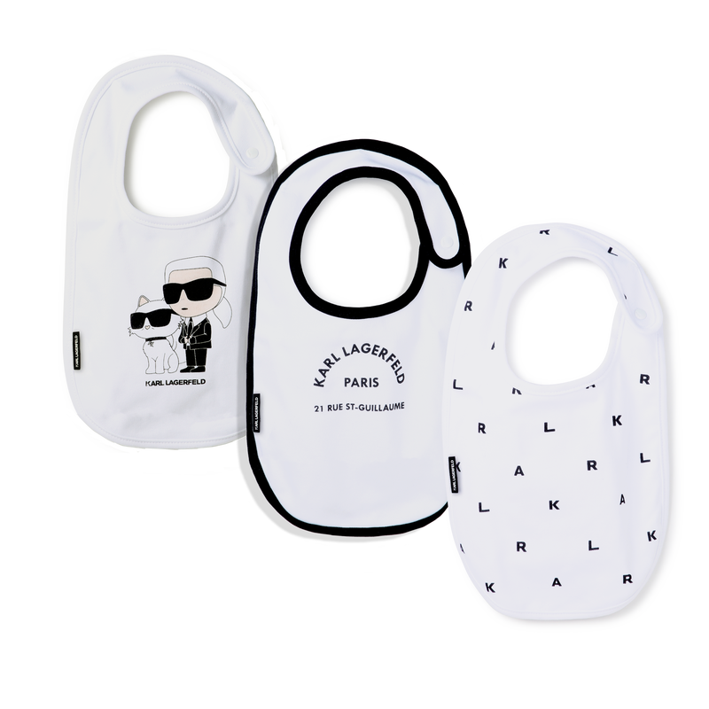 Set of 3 bibs with motifs KARL LAGERFELD KIDS 
                        UNISEX