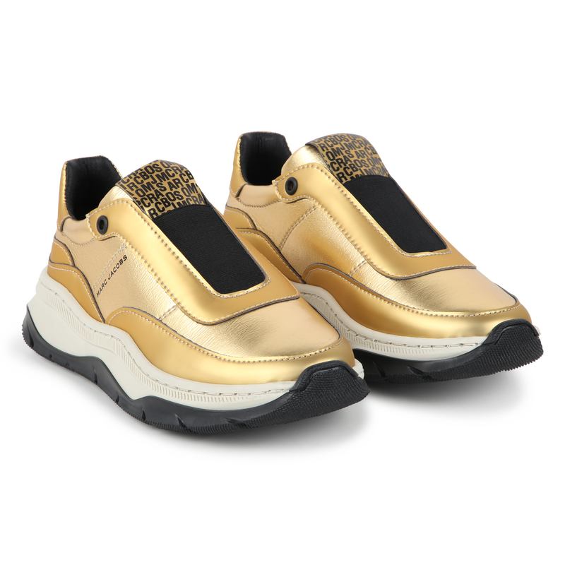 Gold-Tone Fabric Sneakers MARC JACOBS 
                    GIRL