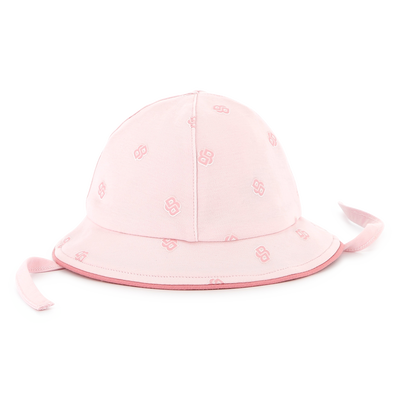 Cotton hat with chin ties BOSS GIRL