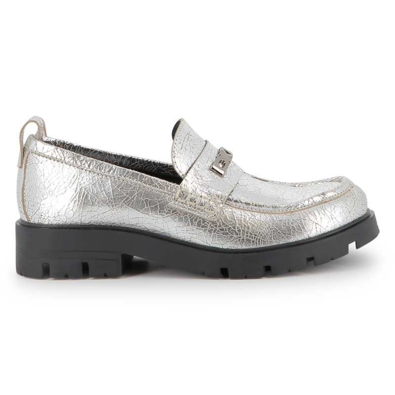 Metallic cowhide leather loafers DKNY 
                        GIRL