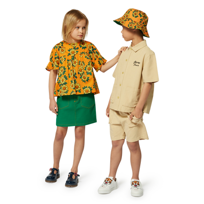 Cotton Satin Blouse KENZO KIDS GIRL