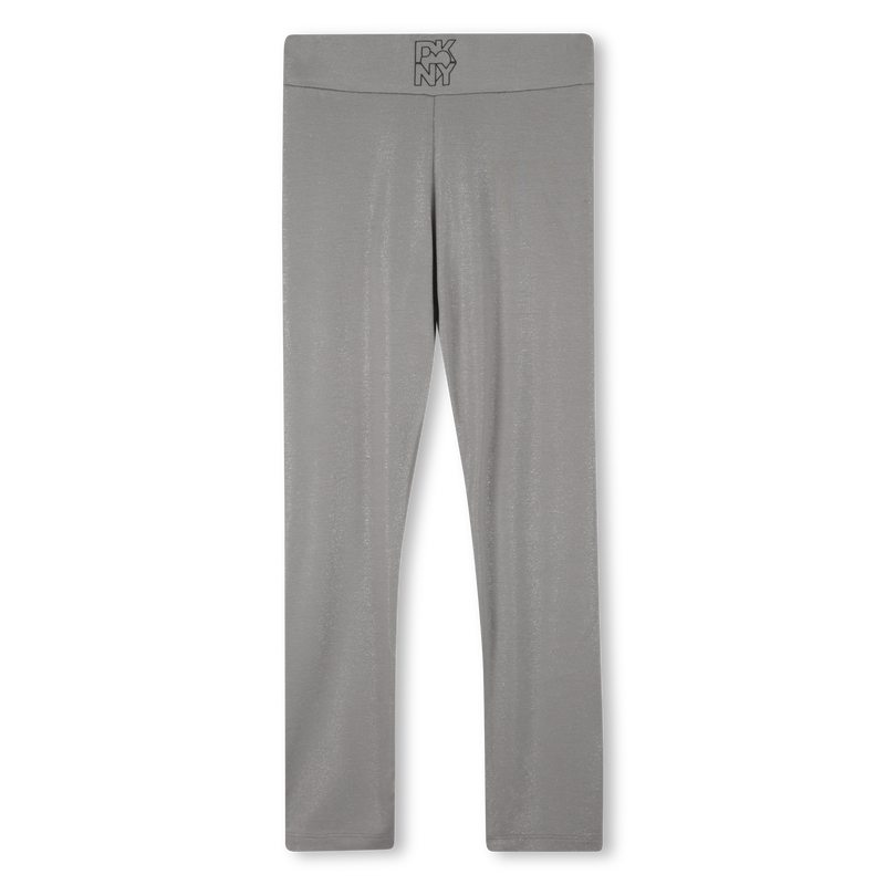 Silver sequined jersey leggings DKNY 
                    GIRL