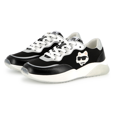 Lace-up sneakers with badge KARL LAGERFELD KIDS GIRL