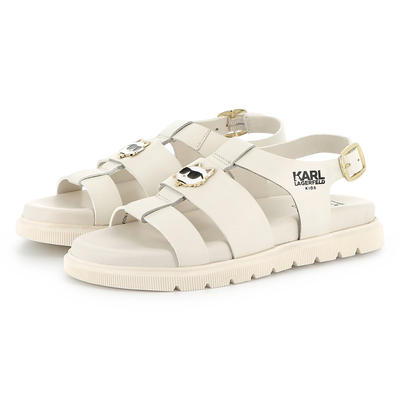 Buckled leather sandals KARL LAGERFELD KIDS GIRL