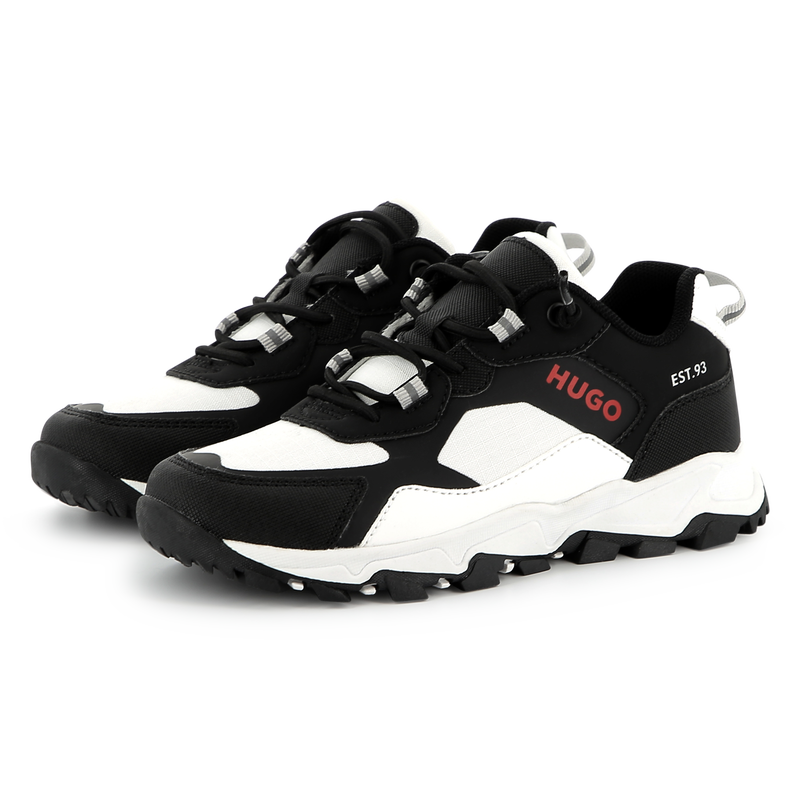 Bi-material lace-up sneakers HUGO 
                    BOY