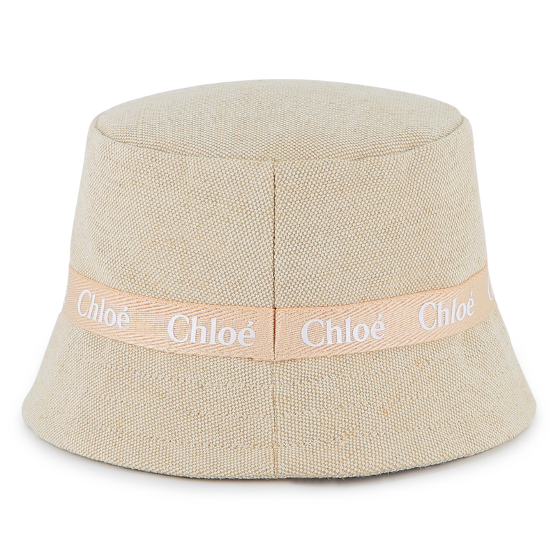 Jute and cotton logo sun hat CHLOE 
                    GIRL
