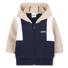 Zipped fleece sweatshirt, NAVY, hi-res