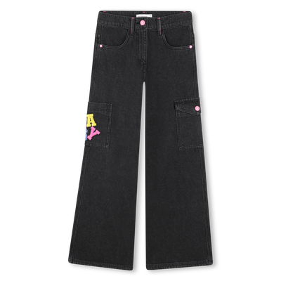 ブラック　Ninety Girl Logo Buggy Denim Pants Ninety Girl Logo Buggy Denim Pants – YZ