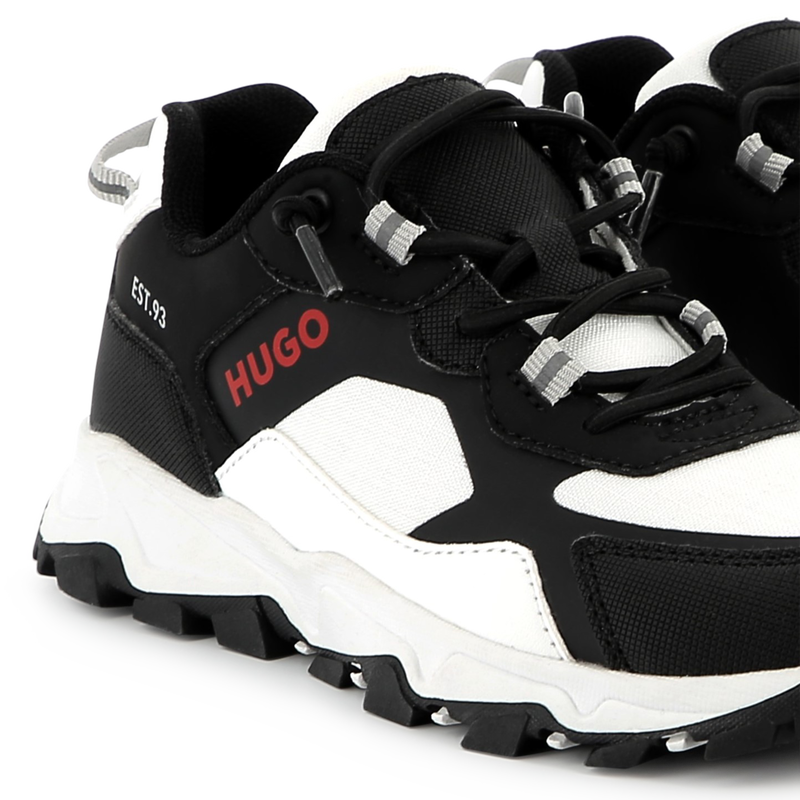 Bi-material lace-up sneakers HUGO 
                    BOY
