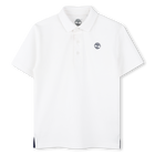 Plain polo with logo on chest, WHITE, hi-res
