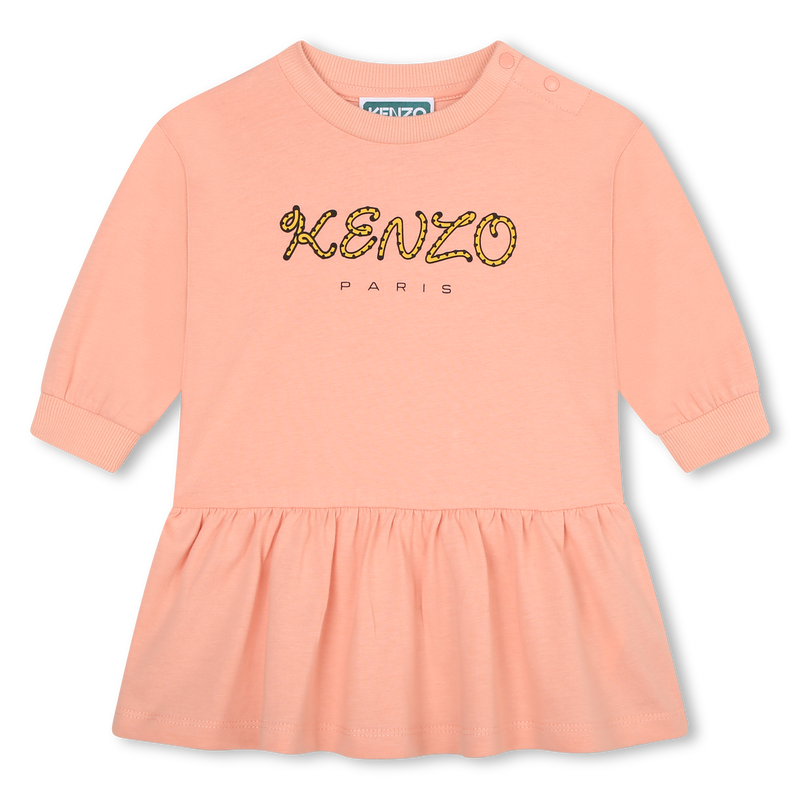 Frilled dress with logo