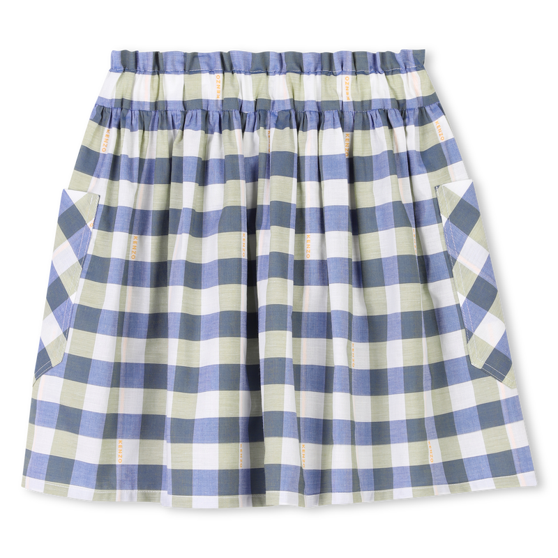 Chequered cotton skirt KENZO KIDS 
                        GIRL