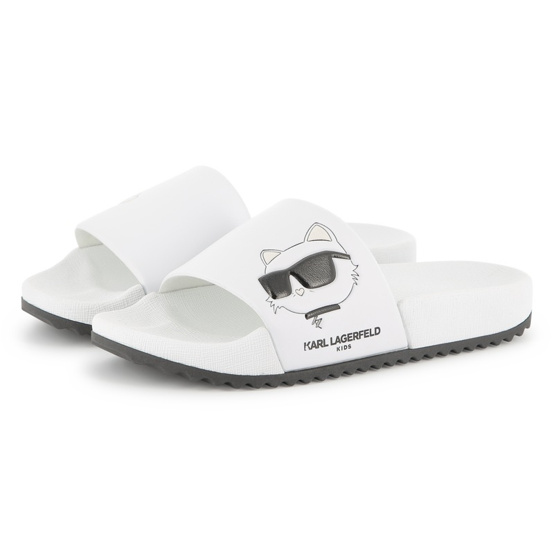 Sliders with raised print KARL LAGERFELD KIDS 
                        GIRL