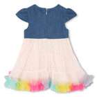 Bi-material dress with ruffles BILLIEBLUSH 
                    GIRL