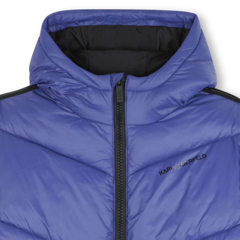 Polyamide hooded down jacket KARL LAGERFELD KIDS 
                    BOY