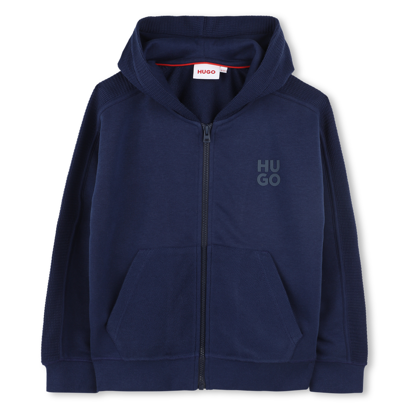 Hooded fleece zip sweatshirt HUGO 
                        BOY