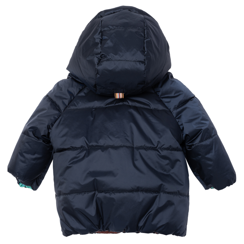 Reversible hooded puffer jacket